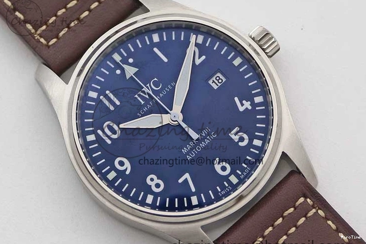 MIROTIME 0502 Mark XVIII IW327010 SS M+F 1:1 Best Edition Blue Dial on Brown Leather Strap A Resilient 7051